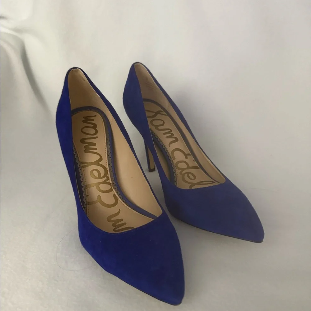 Sam Edelman Women's Hazel Pumps Shoes Suede Cobalt Blue Size 6 M - Picture 2 of 10